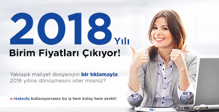 2018 Yılı Birim Fiyatları Çıkıyor! F