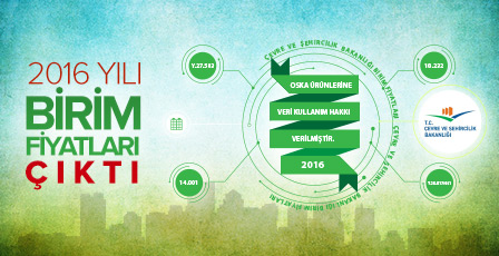 2016 Yılı Birim Fiyatları Yayınlandı! F