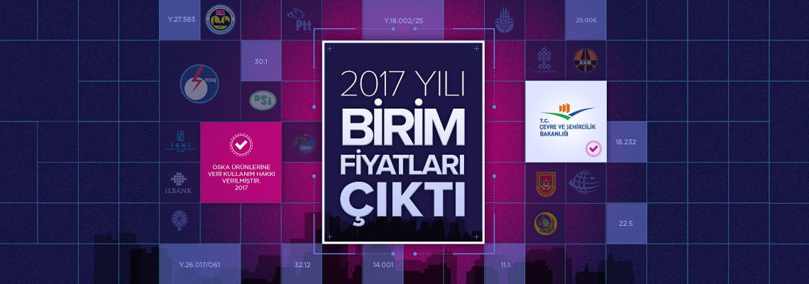 2017 Yılı Birim Fiyatları Yayınlandı! PT