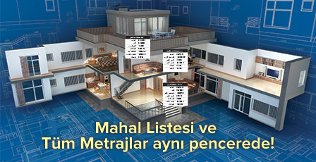Mahal Listesi ve Tüm Metrajlar aynı pencerede! F