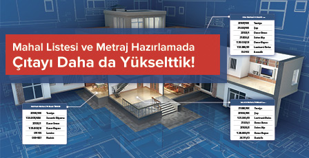 Mahal Listesi ve Metraj Hazırlamada Çıtayı daha da Yükselttik! F