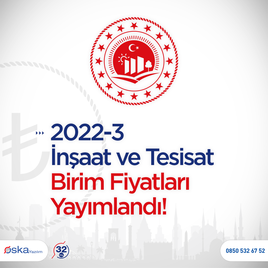 İnşaat ve Tesisat Birim Fiyatları Yayımlandı 2022-3 İnstagram