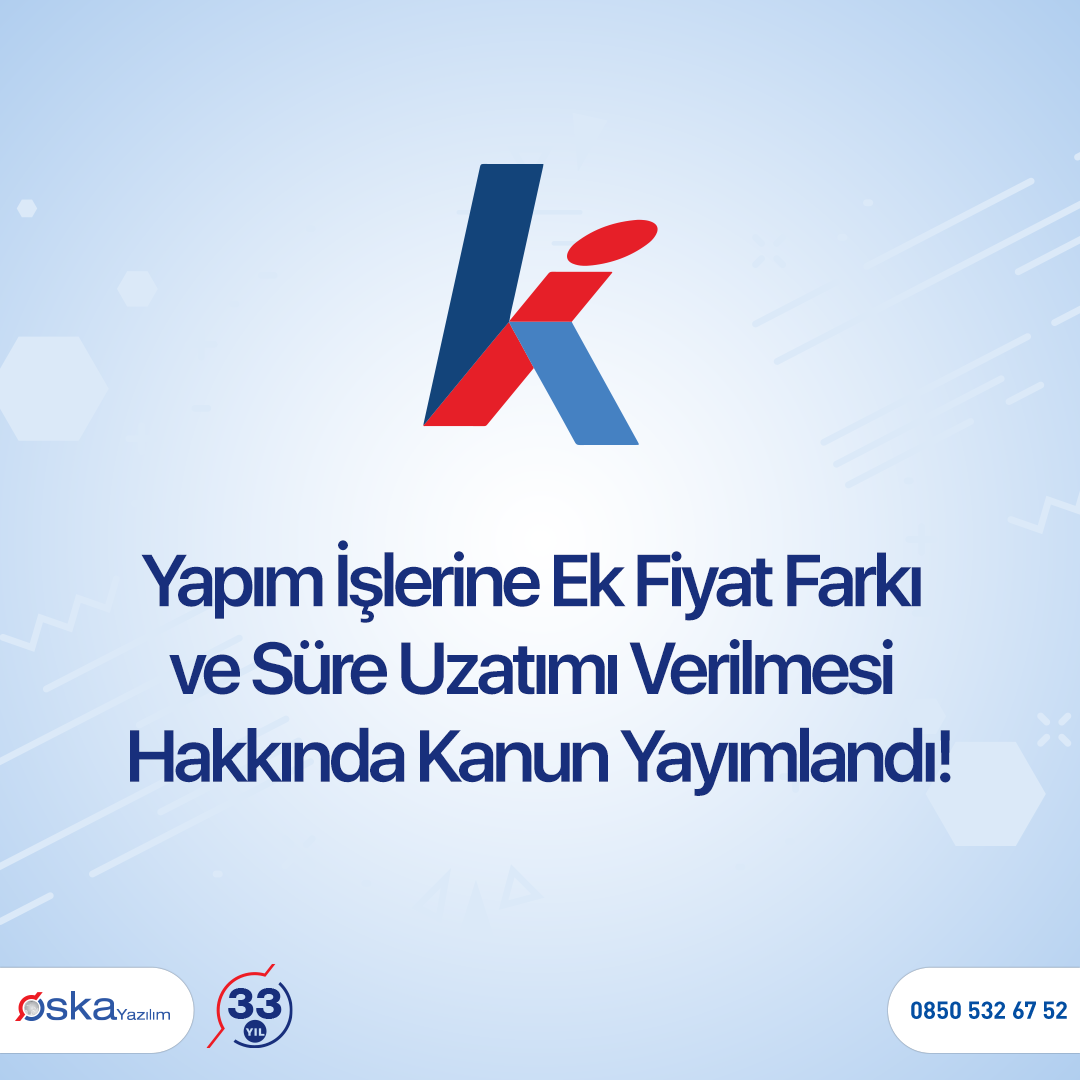 Yapım İşlerine Ek Fiyat Farkı ve Süre Uzatımı Verilmesi Hakkında Kanun Yayımlandı! instagram