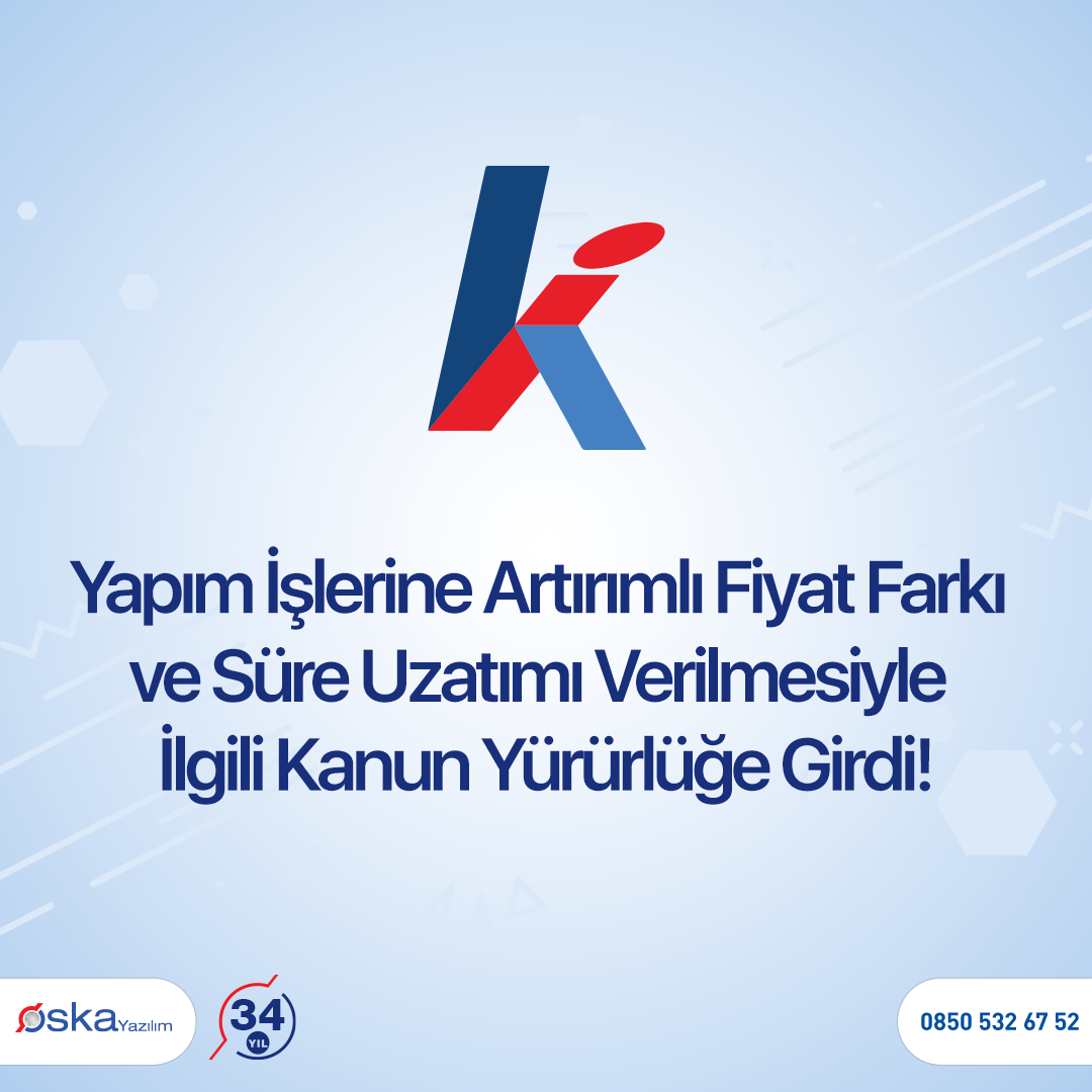 Yapım İşlerine Artırımlı Fiyat Farkı ve Süre Uzatımı Verilmesiyle İlgili Kanun Yürürlüğe Girdi! Instagram