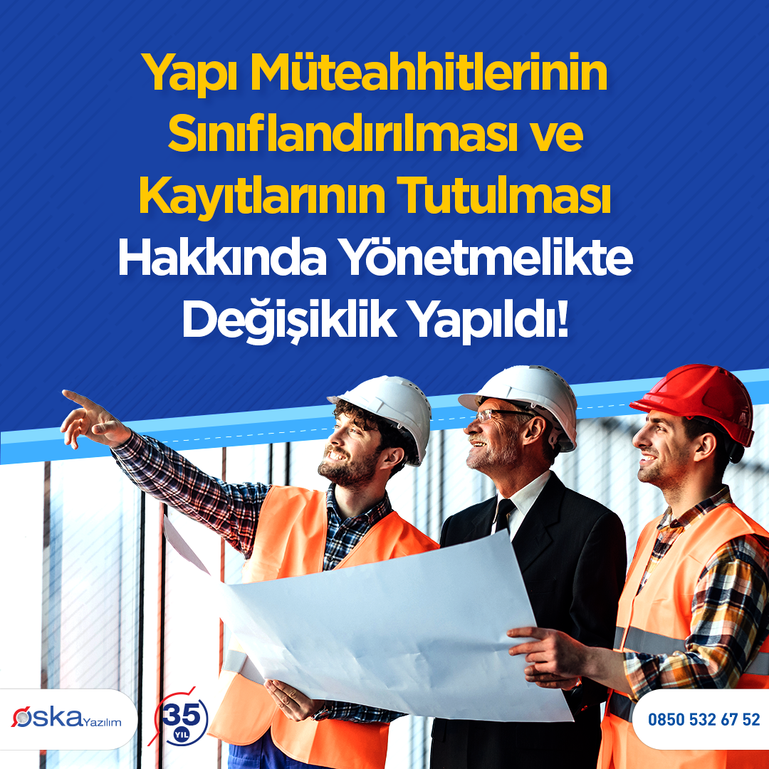 Yapı Müteahhitlerinin Sınıflandırılması ve Kayıtlarının Tutulması Hakkında Yönetmelikte Değişiklik Yapıldı! Instagram Post Image